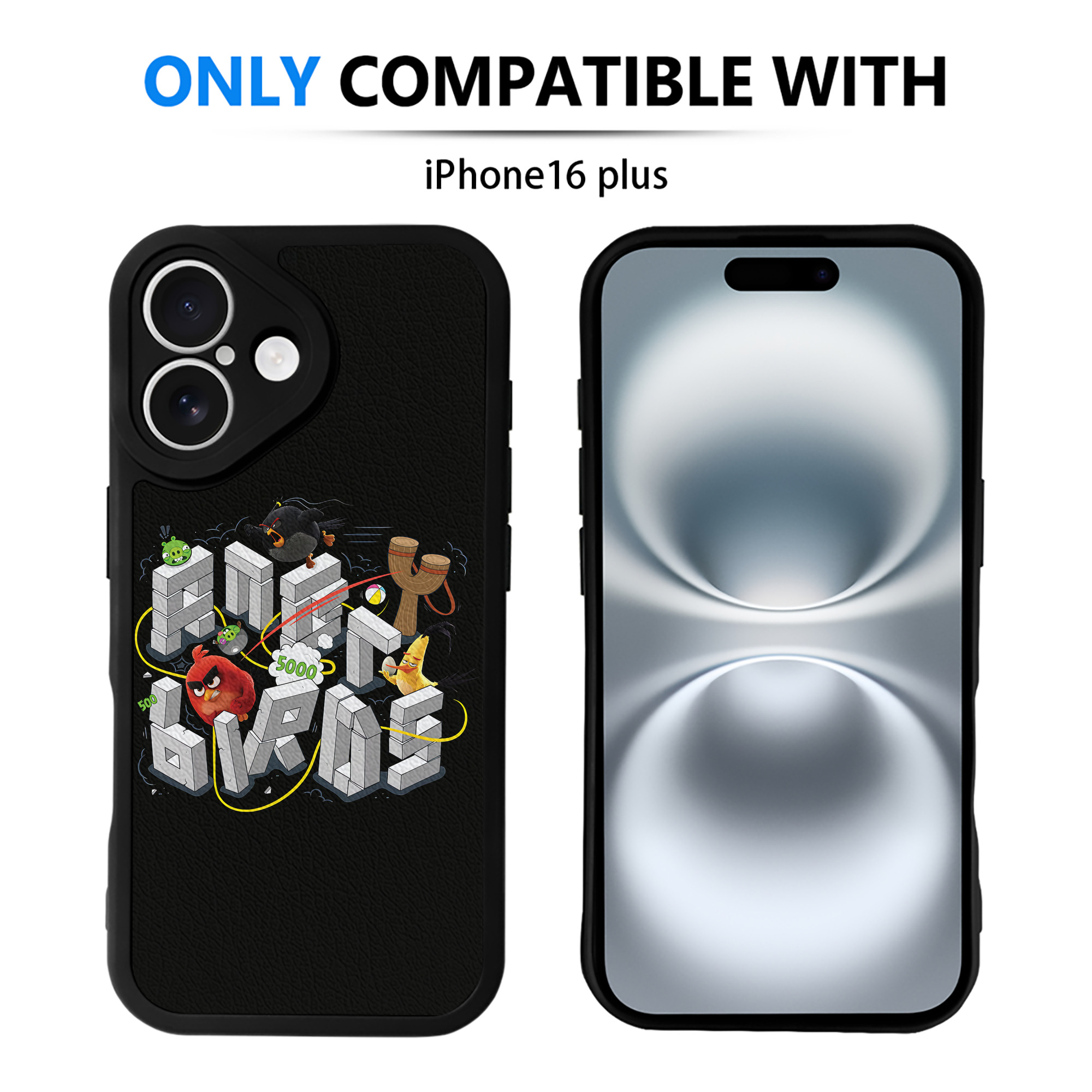 （画像用） Angry Birds アングリーバード 【iPhone 16シリーズ対応】シリコンスマホケース（レザー調） 材質：シリコン
